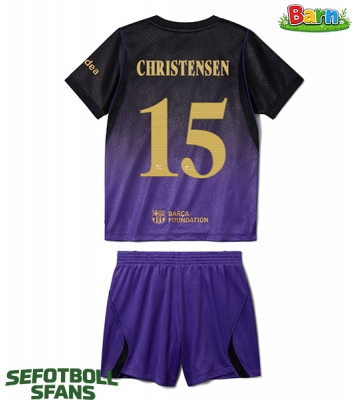 Barcelona Andreas Christensen #15 Bortaställ Barn 2026-27 Kortärmad (+ Korta byxor)